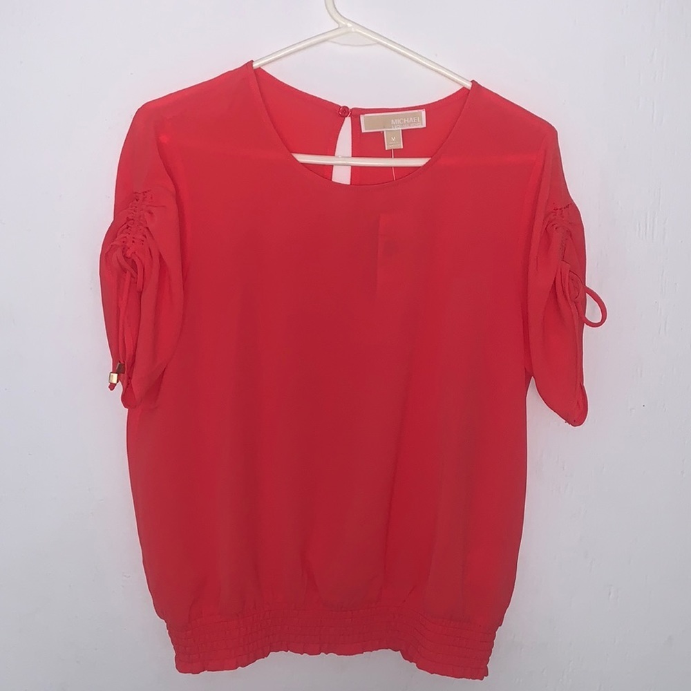 NWT ! Michael Kors dress shirt size M. Deep salmon color.